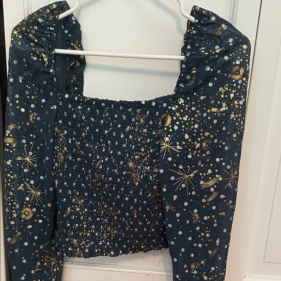 dark green and Gold Women's Top - Picture 3 of 7